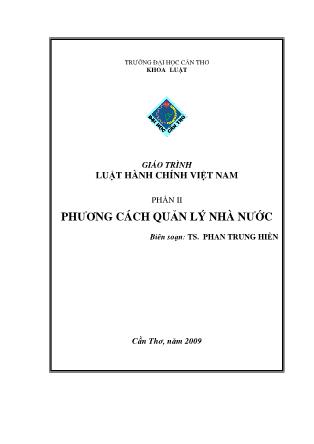 Giáo trình Luật hành chính Việt Nam - Phần II - Phan Trung Hiền