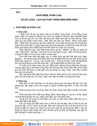 Giáo trình Lý thuyết điền kinh - Hoàng Ngọc Viết (Phần 1)