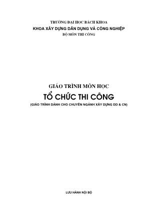 Giáo trình môn học Tổ chức thi công