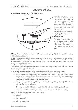 Giáo trình Nền và móng - Nguyễn Đình Tiến