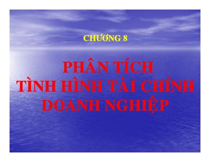 Giáo trình Quản trị tài chính - Chương 8: Phân tích tình hình tài chính