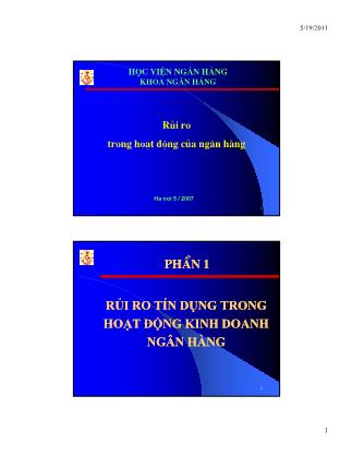 Giáo trình Rủi ro tròn hoạt động của ngân hàng