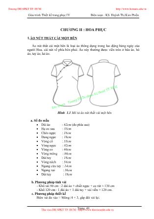 Giáo trình Thiết kế trang phục IV - Huỳnh Thị Kin Phiến (Phần 2)