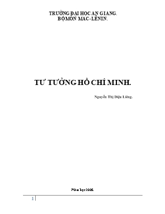 Giáo trình Tư tưởng Hồ Chí Minh - Nguyễn Thị Diệu Liêng