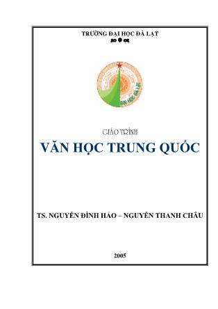 Giáo trình Văn học Trung Quốc - Nguyễn Đình Hảo (Phần 1)