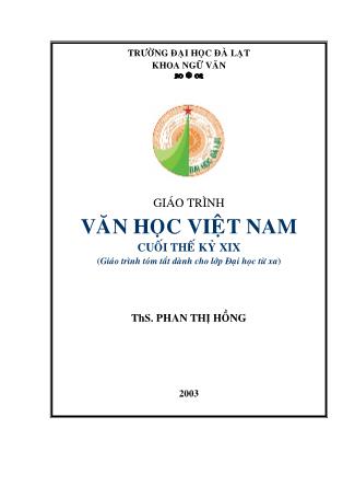 Giáo trình Văn học Việt Nam cuối thể kỷ XIX - Phan Thị Hồng