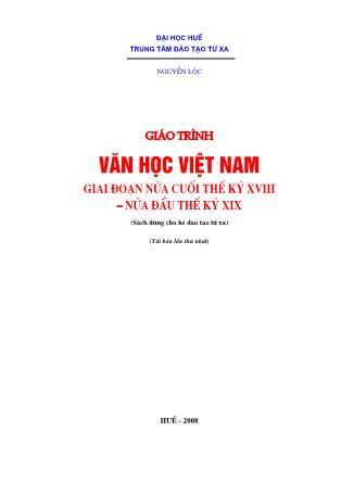 Giáo trình Văn học Việt Nam Giai đoạn nửa cuối thế kỷ XVIII - Nửa đầu thế kỷ XIX (Phần 1)