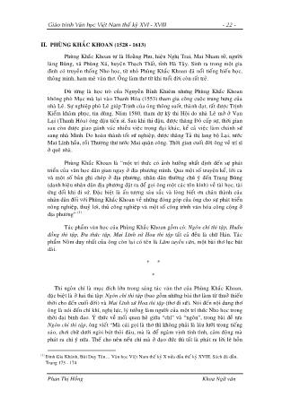 Giáo trình Văn học Việt Nam thế kỷ XVII - XVIII - Phan Thị Hồng (Phần 2)