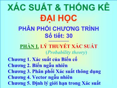 Giáo trình Xác suất và thống kê - Chương 1: Xác xuất của biến cố