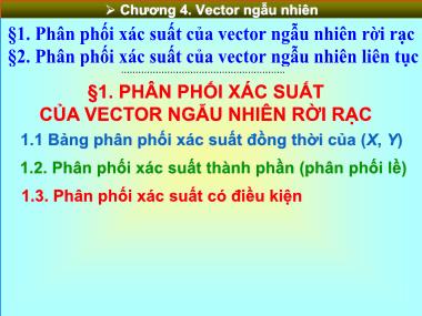 Giáo trình Xác suất và thống kê - Chương 4: Vector ngẫu nhiên