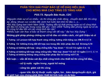 Hân tích giải pháp bảo vệ hố đào hiệu quả cho móng nhà cao tầng có tầng hầm