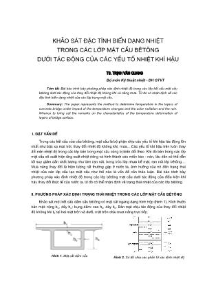 Khảo sát đặc tính biến dạng nhiệt trong các lớp mặt cầu bê tông dưới tác động của các yếu tố nhiệt khí hậu