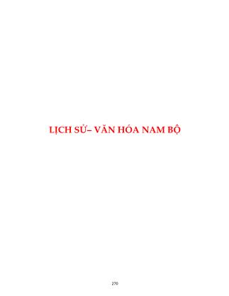 Lịch sử – văn hóa Nam Bộ