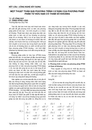 Một thuật toán giải phương trình cơ bản của phương pháp phần tử hữu hạn có tham số khoảng