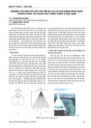 Nghiên cứu máy đo sâu hồi âm đa tia và khả năng ứng dụng trong công tác khảo sát công trình ở Việt Nam