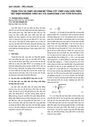 Phân tích và thiết kế dầm bê tông cốt thép chịu uốn trên tiết diện nghiêng theo ACI 318, Eurocode 2 và TCVN 5574:2012