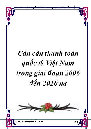 Tài liệu Cán cân thanh toán quốc tế Việt Nam trong giai đoạn 2006 đến nay