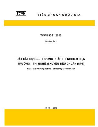 Tài liệu Đất xây dựng - Phương pháp thí nghiệm hiện trường - Thí nghiệm xuyên tiêu chuẩn (SPT)