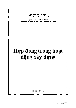 Tài liệu Hợp đồng trong hoạt động xây dựng