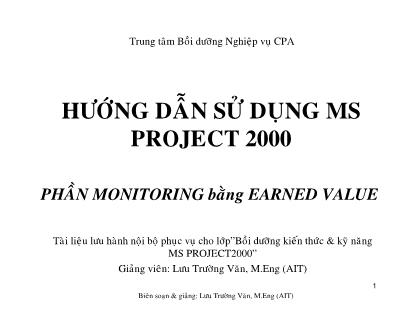 Tài liệu Hướng dẫn sử dụng MS Project 2000