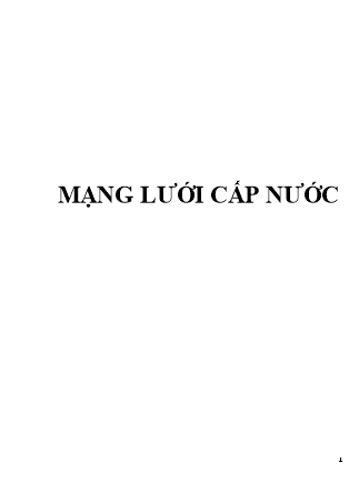 Tài liệu Mạng lưới cấp nước