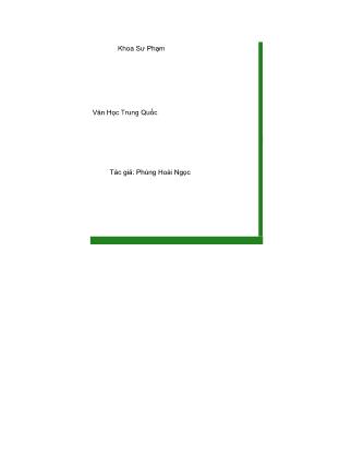 Tài liệu Văn học Trung Quốc - Phùng Hoài Ngọc (Phần 1)