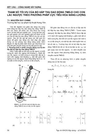 Tham số tối ưu của bộ hấp thụ dao động TMD-D cho con lắc ngược theo phương pháp cực tiểu hóa năng lượng