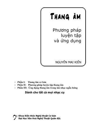 Thanh âm: Phương pháo luyện tập và ứng dụng - Nguyễn Mai Kiên (Phần 1)