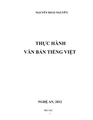 Thực hành văn bản tiếng Việt - Nguyễn Hoàn Nguyên (Phần 1)