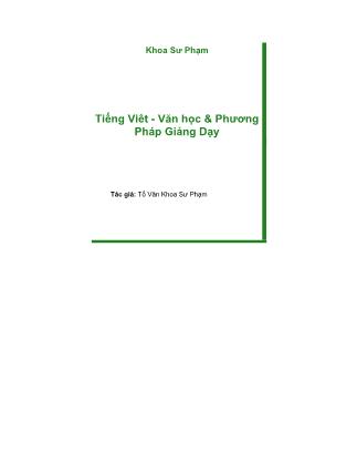 Tiếng Viêt - Văn học và phương pháp giảng dạy (Phần 1)