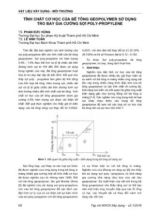 Tính chất cơ học của bê tông Geopolymer sử dụng tro bay gia cường sợi poly-propylene