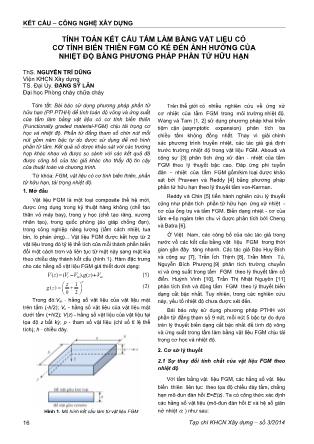 Tính toán kết cấu tấm làm bằng vật liệu có cơ tính biến thiên FGM có kể đến ảnh hưởng của nhiệt độ bằng phương pháp phần tử hữu hạn