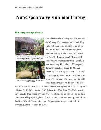 Việt Nam môi trường và cuộc sống - Nước sạch và vệ sinh môi trường