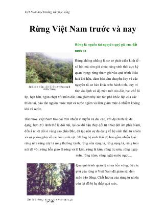 Việt Nam môi trường và cuộc sống - Rừng Việt Nam trước và nay