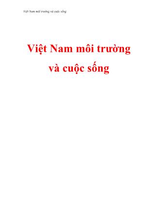 Việt Nam môi trường và cuộc sống - Việt Nam môi trường và cuộc sống