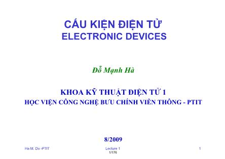 Bài giảng Cấu kiện điện tử - Đỗ Mạnh Hà