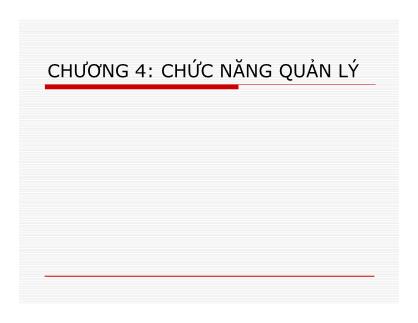 Bài giảng Chức năng quản lý