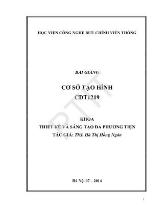 Bài giảng Cơ sở tạo hình - Hà Thị Hồng Ngân