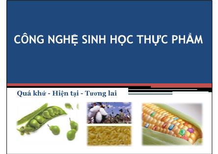 Bài giảng Công nghệ sinh học thực phẩm - Phạm Hồng Hiếu