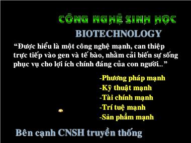 Bài giảng Công nghệ sinh học
