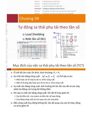 Bài giảng Hệ thống điện - Chương 04: Tự động sa thải phụ tải theo tần số