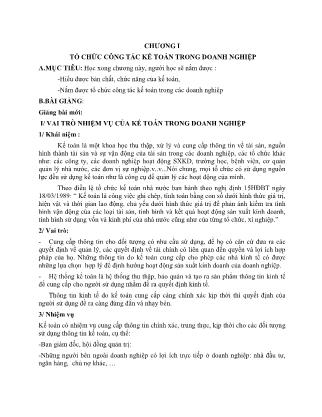 Bài giảng Kế toán doanh nghiệp (Phần 1)