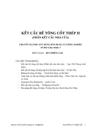 Bài giảng Kết cấu bê tông cốt thép II - Bùi Thiên Lam (Phần 1)