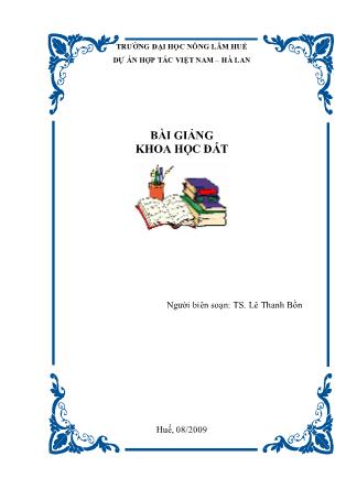 Bài giảng Khoa học đất - Lê Thành Bồn