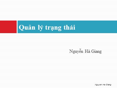 Bài giảng Lập trình WebForm - Quản lý trạng thái - Nguyễn Hà Giang