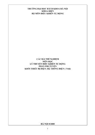 Bài giảng Lý thuyết điều khiển tự động
