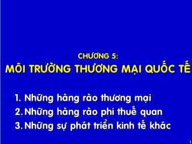 Bài giảng môn Quản trị kinh doanh quốc tế - Chương 5: Môi trường thương mại quốc tế