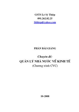 Bài giảng Quản lý nhà nước về kinh tế