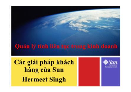 Bài giảng Quản lý tính liên tục trong kinh doanh