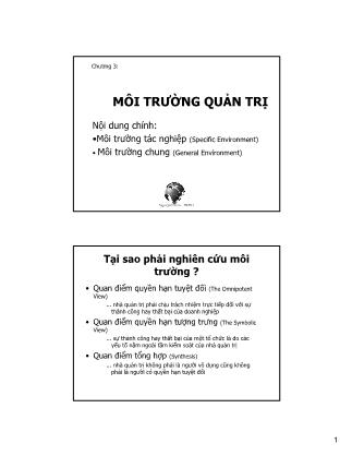 Bài giảng Quản trị học - Bài 3: Môi trường quản trị - Ngô Quý Nhâm